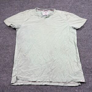 Thread & Cloth Shirt Mens L Sage Green Slub Knit Henley V-Neck Short Sleeve